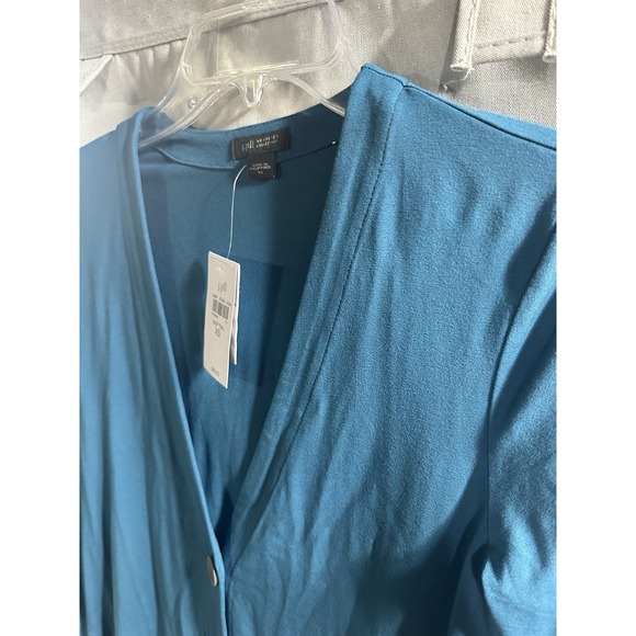 NWT J Jill Wearever Collection Womens Extra Small‎ Teal One Button Long Sleeve - Picture 3 of 7
